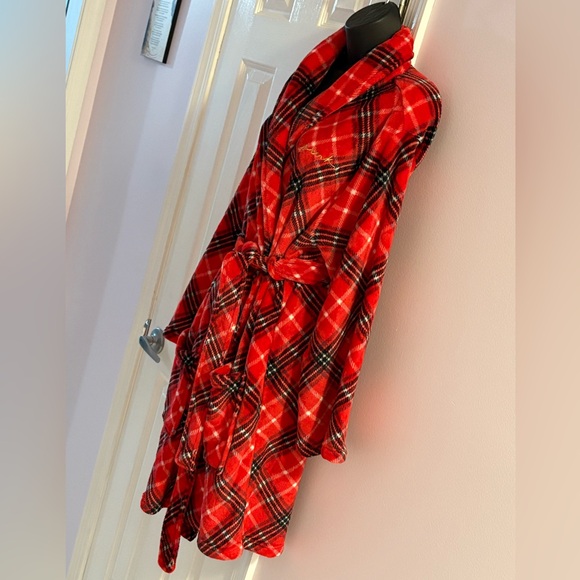 NWOT PINK Victoria’s Secret red plaid fluffy robe, Size XL/XXL - Picture 5 of 15